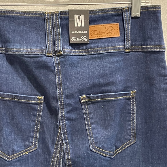 NEW Fashion 2 Love A-Line Long Denim Jean Skirt Medium NWT - Picture 5 of 8